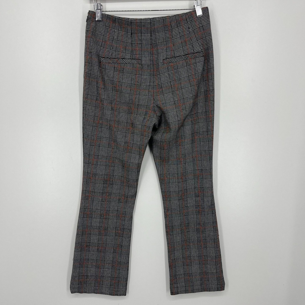 Free People Pants Women's Size 4 Gray Plaid Straight Leg Flat Front - Picture 4 of 10